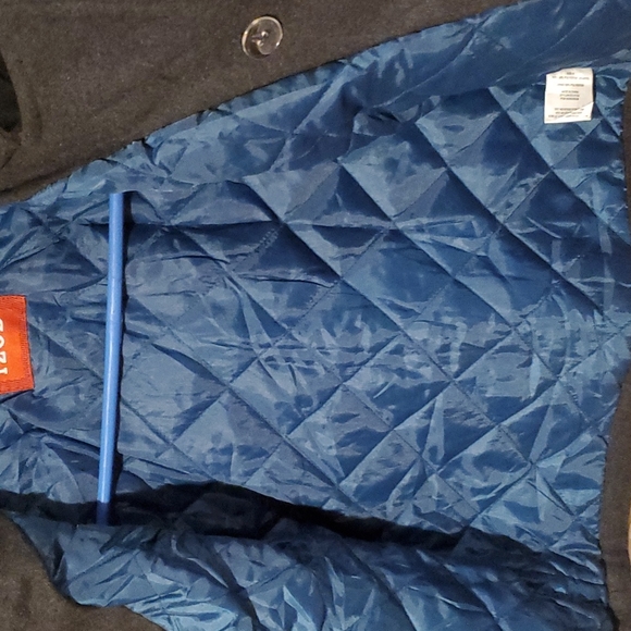 Izod pea coat gray sz 5 boys poly/10% wool blend - Picture 2 of 3